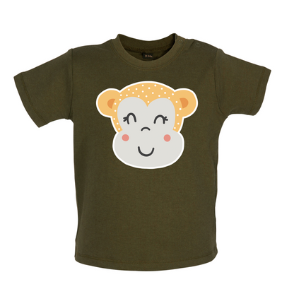 Smiley Face Monkey  Baby T Shirt