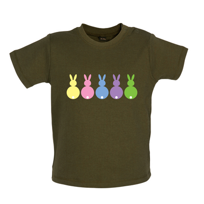 Multi Colour Easter Bunny's Baby T Shirt