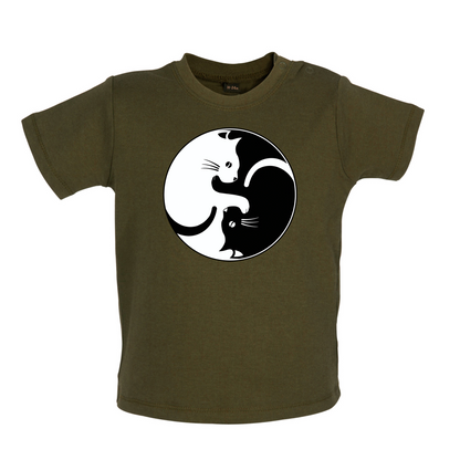 Yin Yang Cat Baby T Shirt
