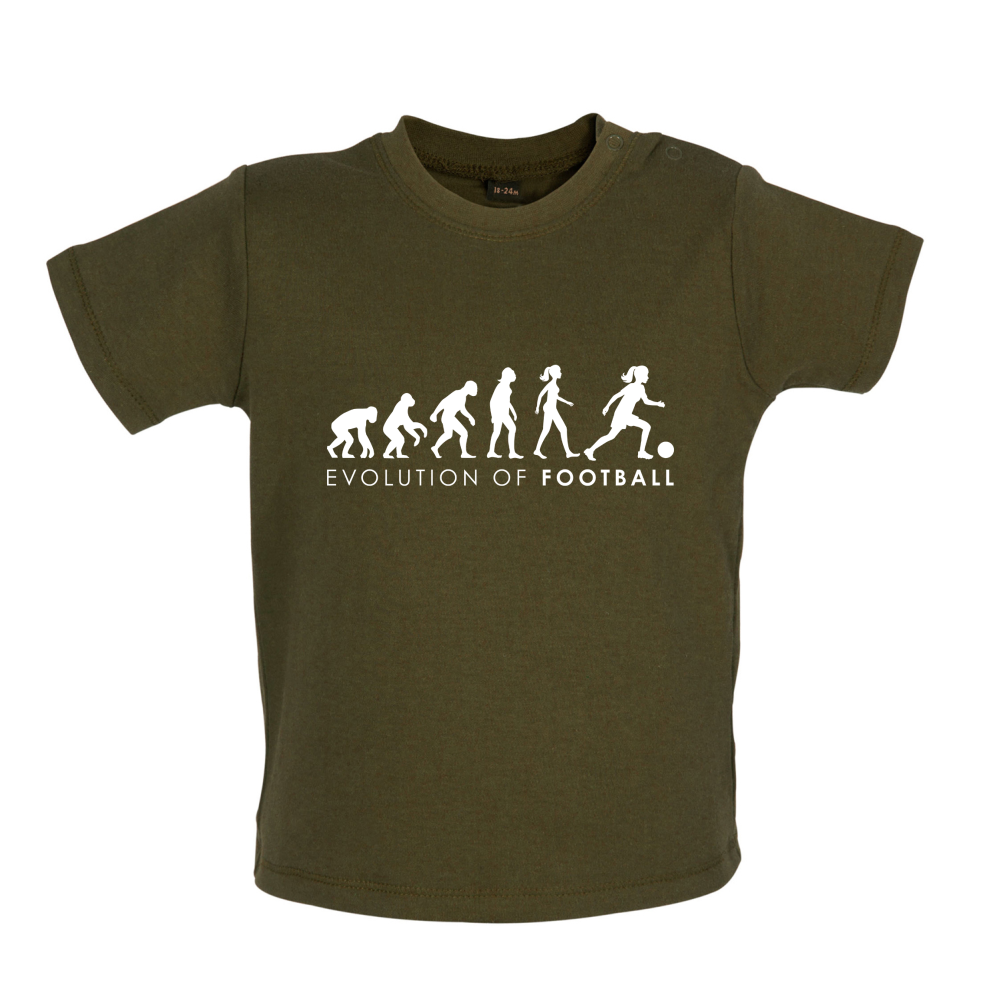 Evolution Of Woman Football Baby T Shirt