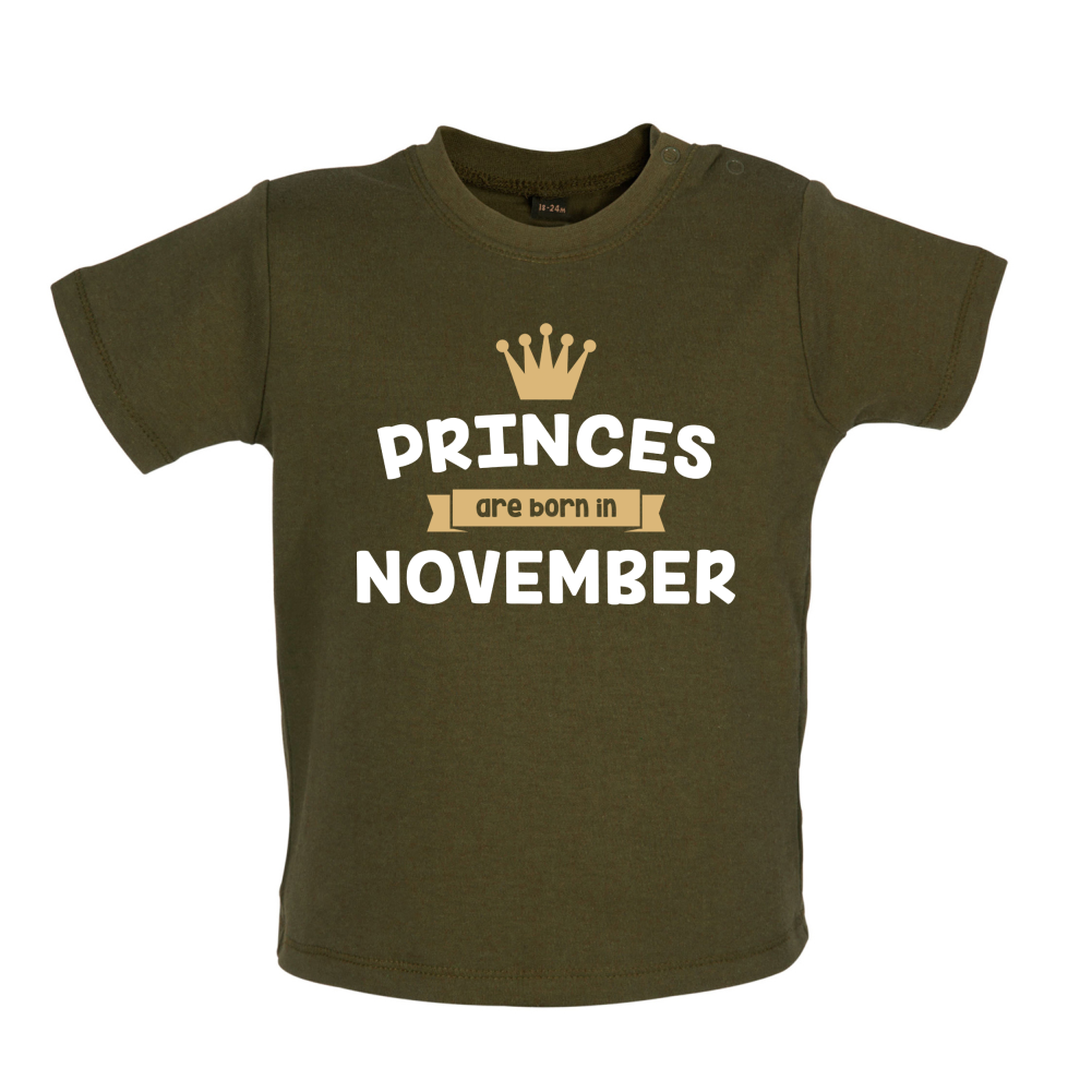 Princes Are Born In November Baby T Shirt