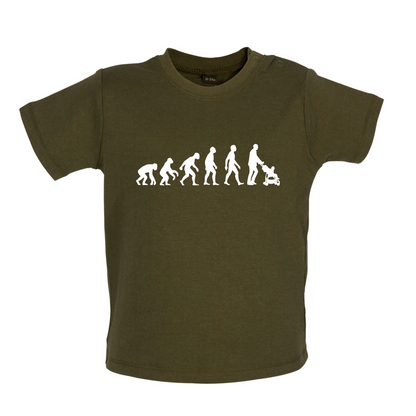Evolution Of Man Push Chair Baby T Shirt