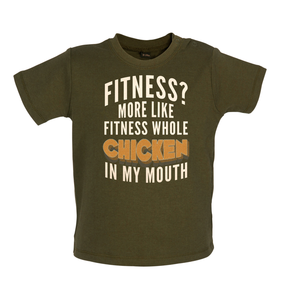 Fitness Chicken In My Mouth Baby T Shirt