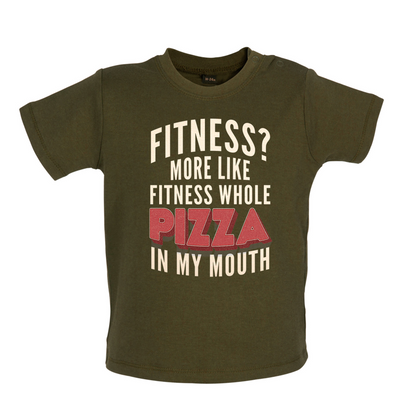 Fitness Pizza In My Mouth Baby T Shirt