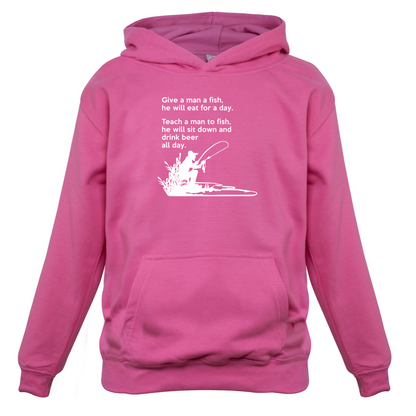 Fishing - He'll Drink Beer All Day Kids T Shirt