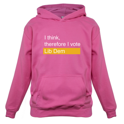 I think, therefore I vote Lib Dem Kids T Shirt