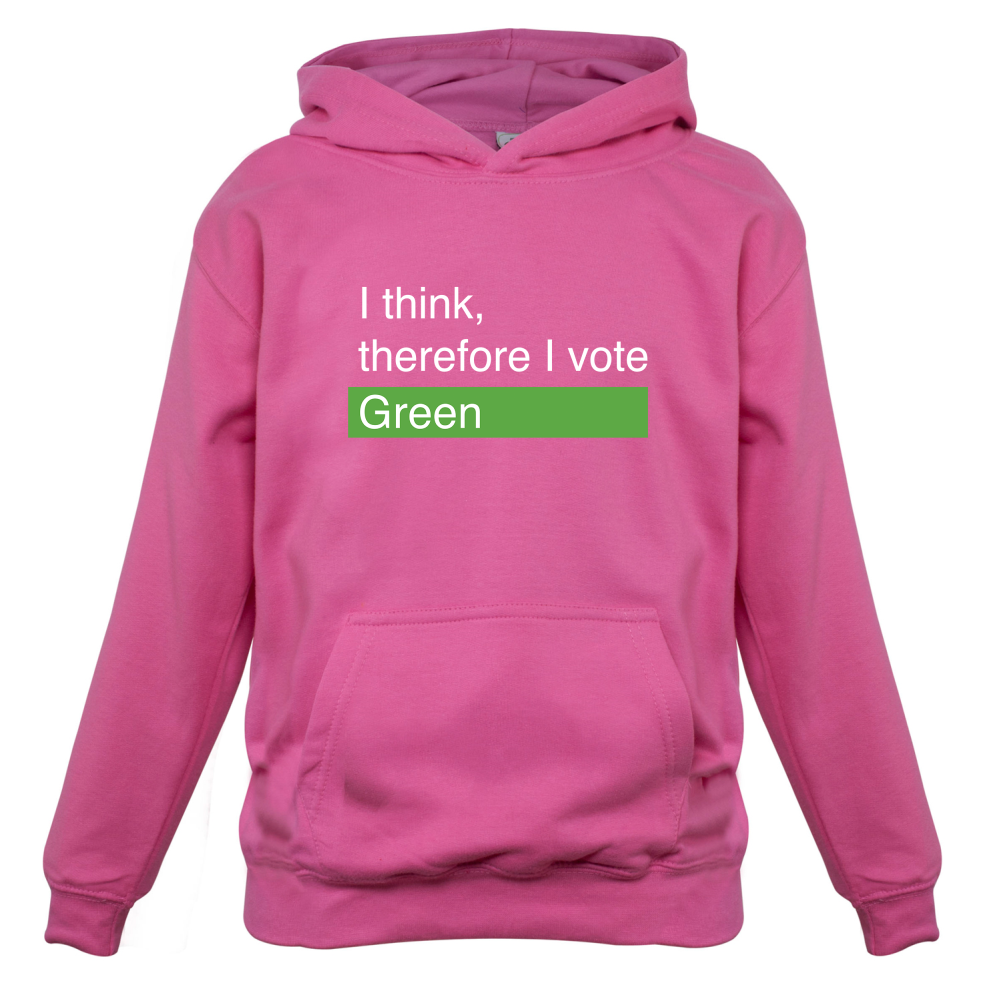 I think, therefore I vote Green Kids T Shirt