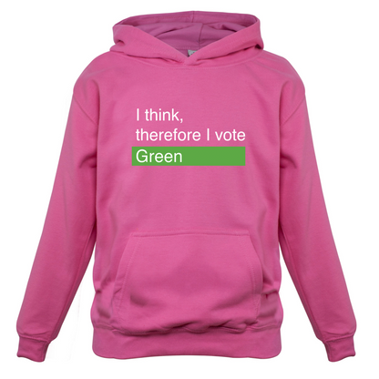 I think, therefore I vote Green Kids T Shirt