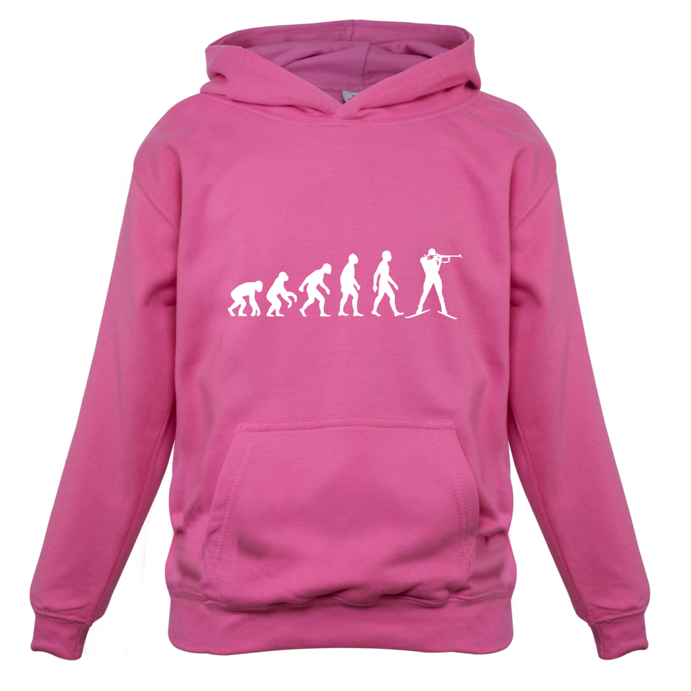 Evolution Of Man Biathlon Kids T Shirt