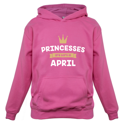 Princesses Are Born In April Kids T Shirt