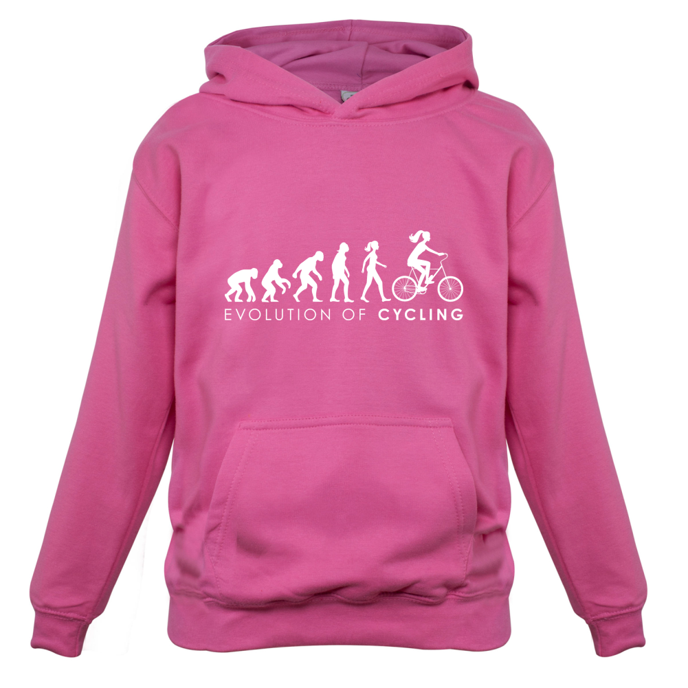 Evolution Of Woman Cycling Kids T Shirt