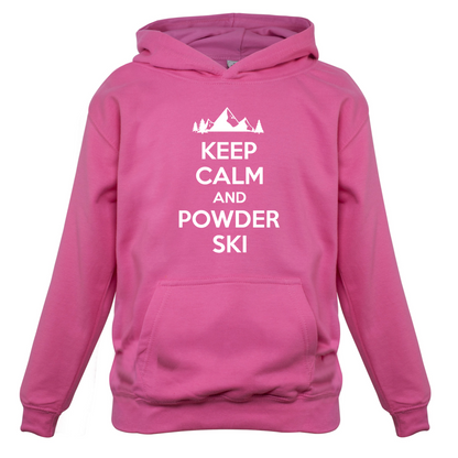 Keep Calm And Powder Ski Kids T Shirt