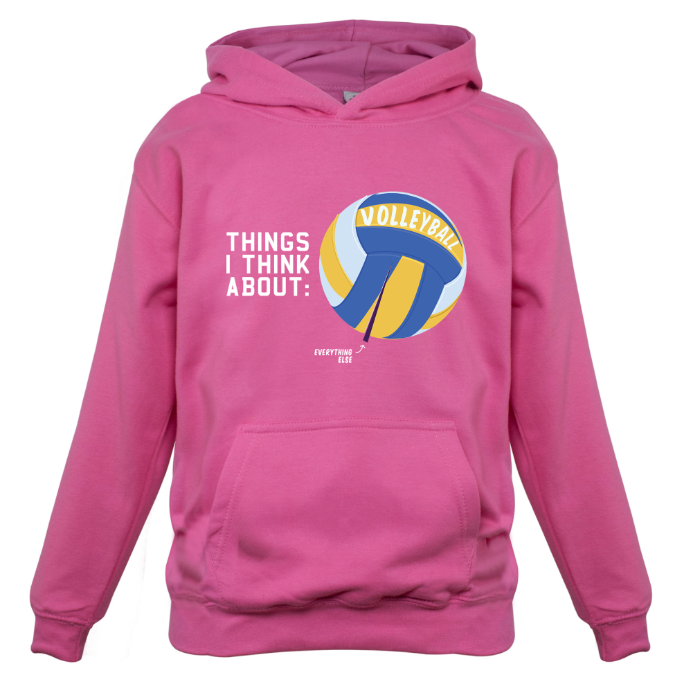 I Thiink About Volleyball Kids T Shirt