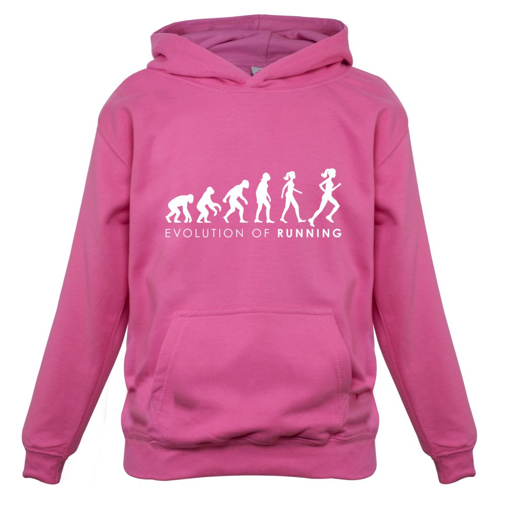 Evolution Of Woman Running Kids T Shirt