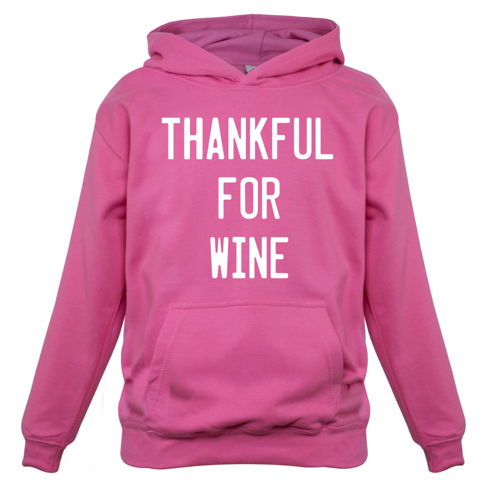 Thankful For Wine Kids T Shirt