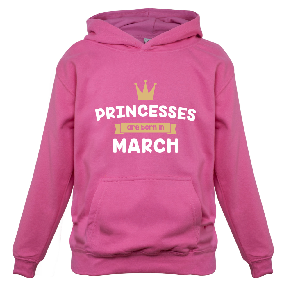Princesses Are Born In March Kids T Shirt