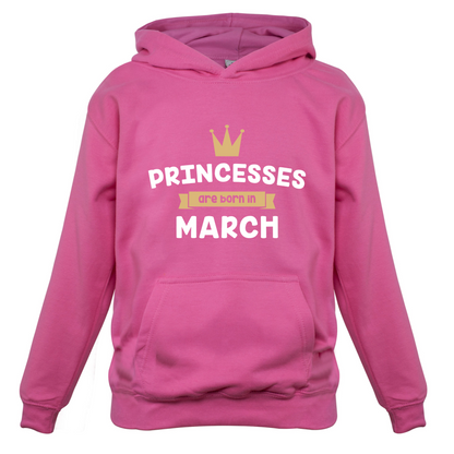 Princesses Are Born In March Kids T Shirt