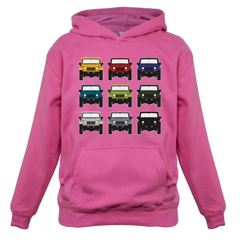 JW 9 Colour Car Grid Kids T Shirt