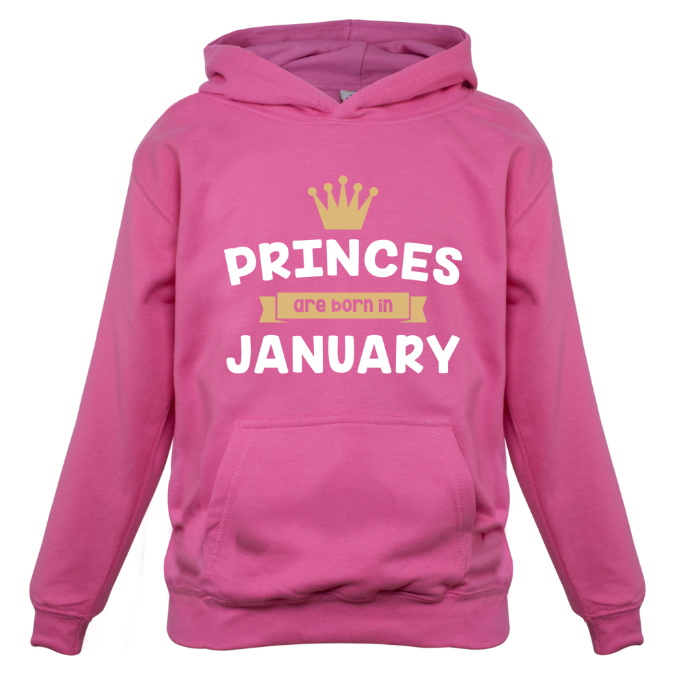 Princes Are Born In January Kids T Shirt