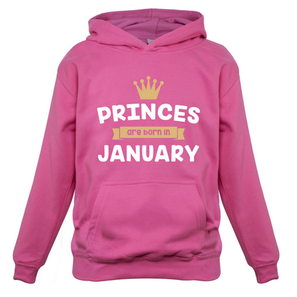 Princes Are Born In January Kids T Shirt