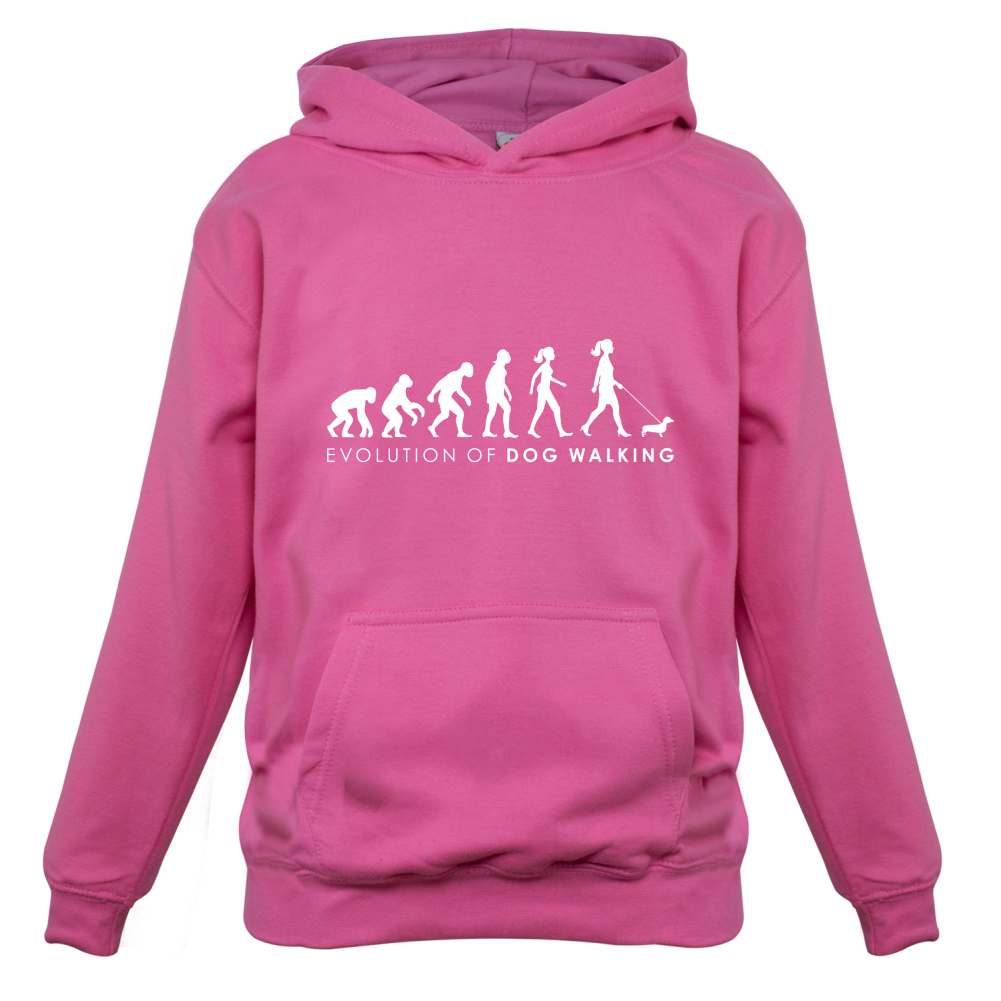 Evolution Of Woman Dog Walking Kids T Shirt