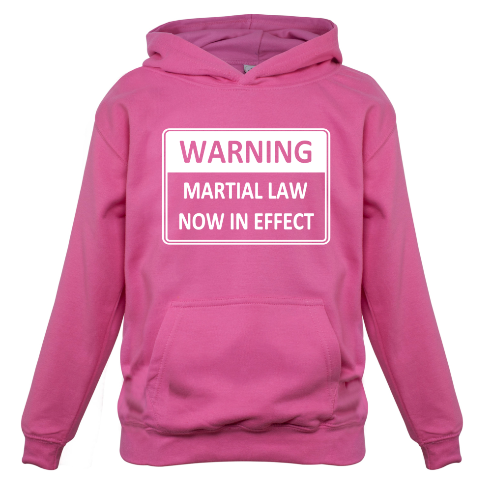 Warning Martial Law Now in Effect Kids T Shirt