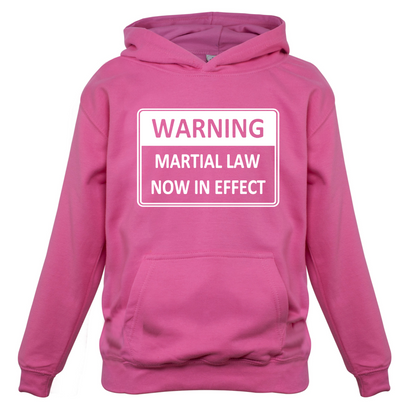 Warning Martial Law Now in Effect Kids T Shirt
