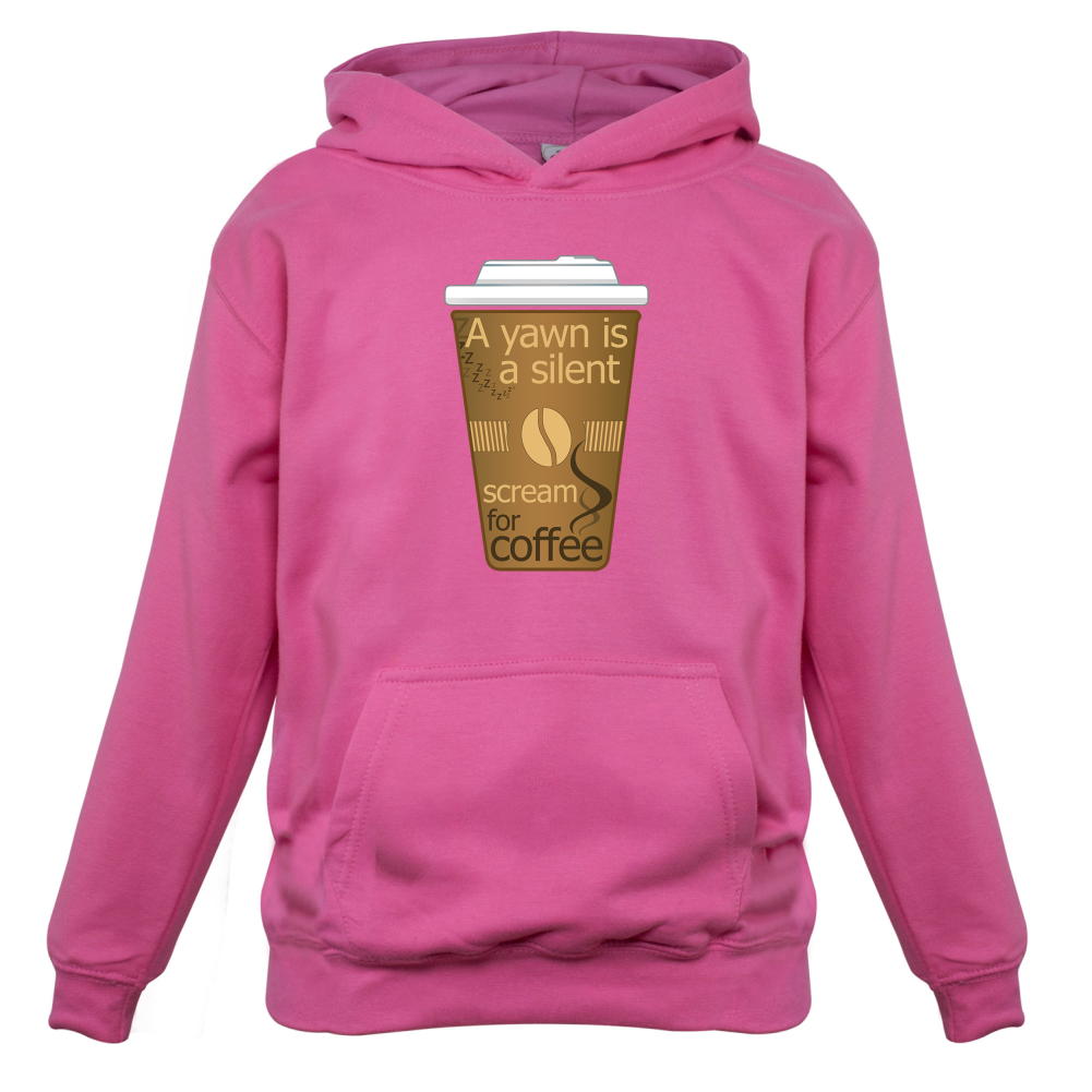 A Yawn is a Silent scream for Coffee Kids T Shirt