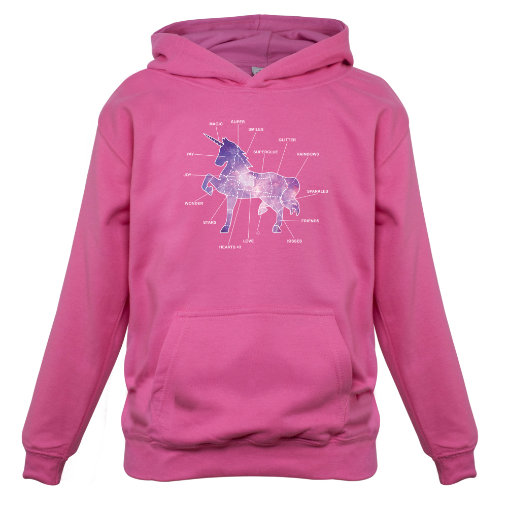 Unicorn Butchers Diagram Kids T Shirt