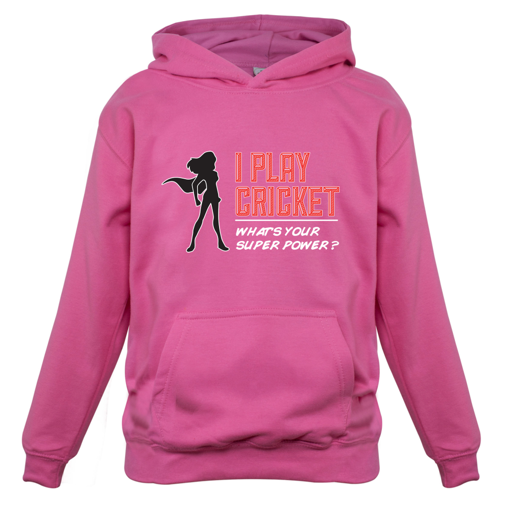 I Play Cricket What's Your Super Power FEMALE Design Kids T Shirt