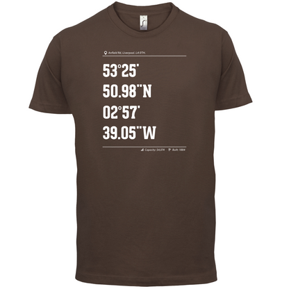 Stadium Coordinates Liverpool T Shirt