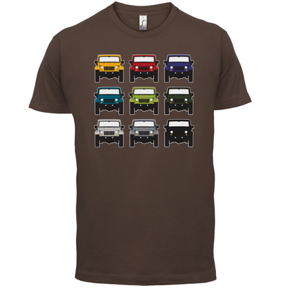 JW 9 Colour Car Grid T Shirt