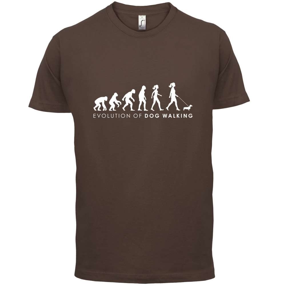 Evolution Of Woman Dog Walking T Shirt