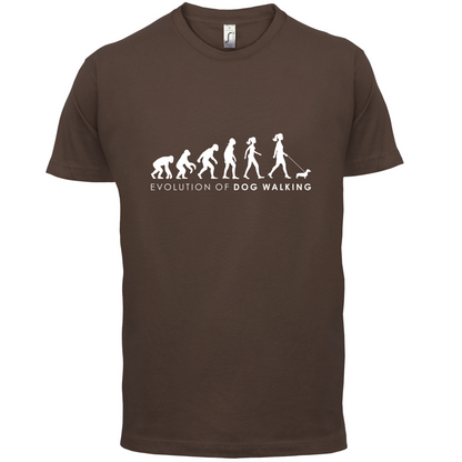 Evolution Of Woman Dog Walking T Shirt