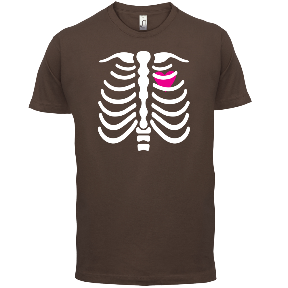 Pink Heart Skeleton T Shirt