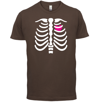 Pink Heart Skeleton T Shirt