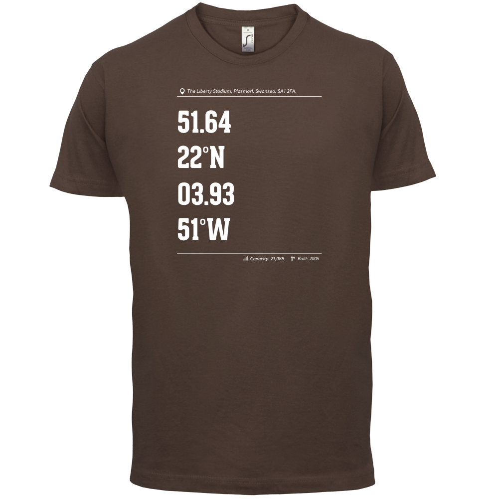 Stadium Coordinates Swansea T Shirt