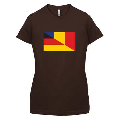 Half German Half Romanian Flag T Shirt