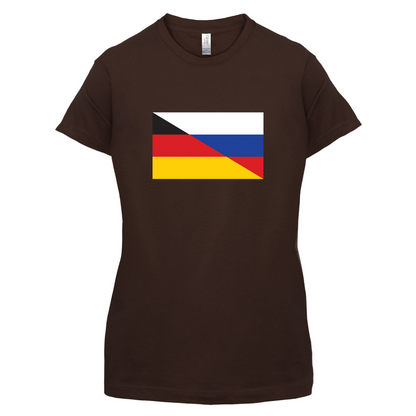 Half German Half Russian Flag T Shirt