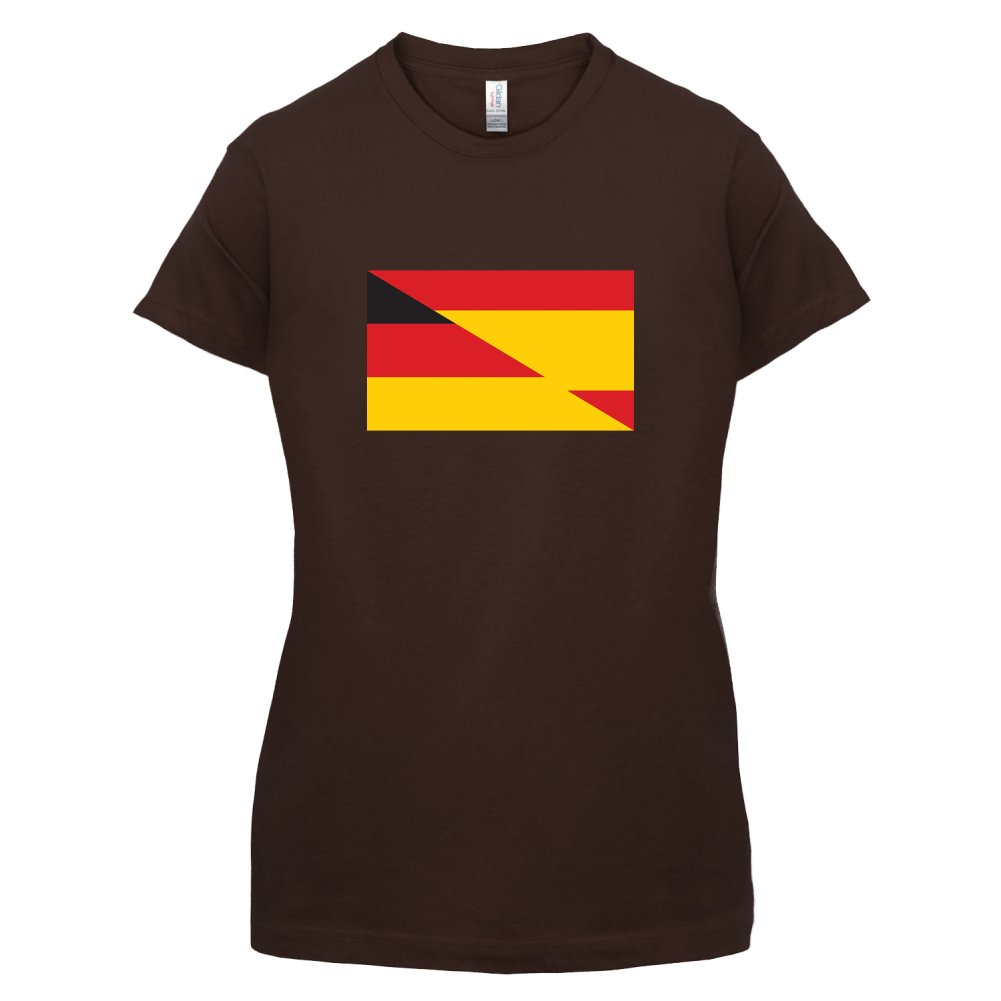 Half German Half Spanish Flag T Shirt