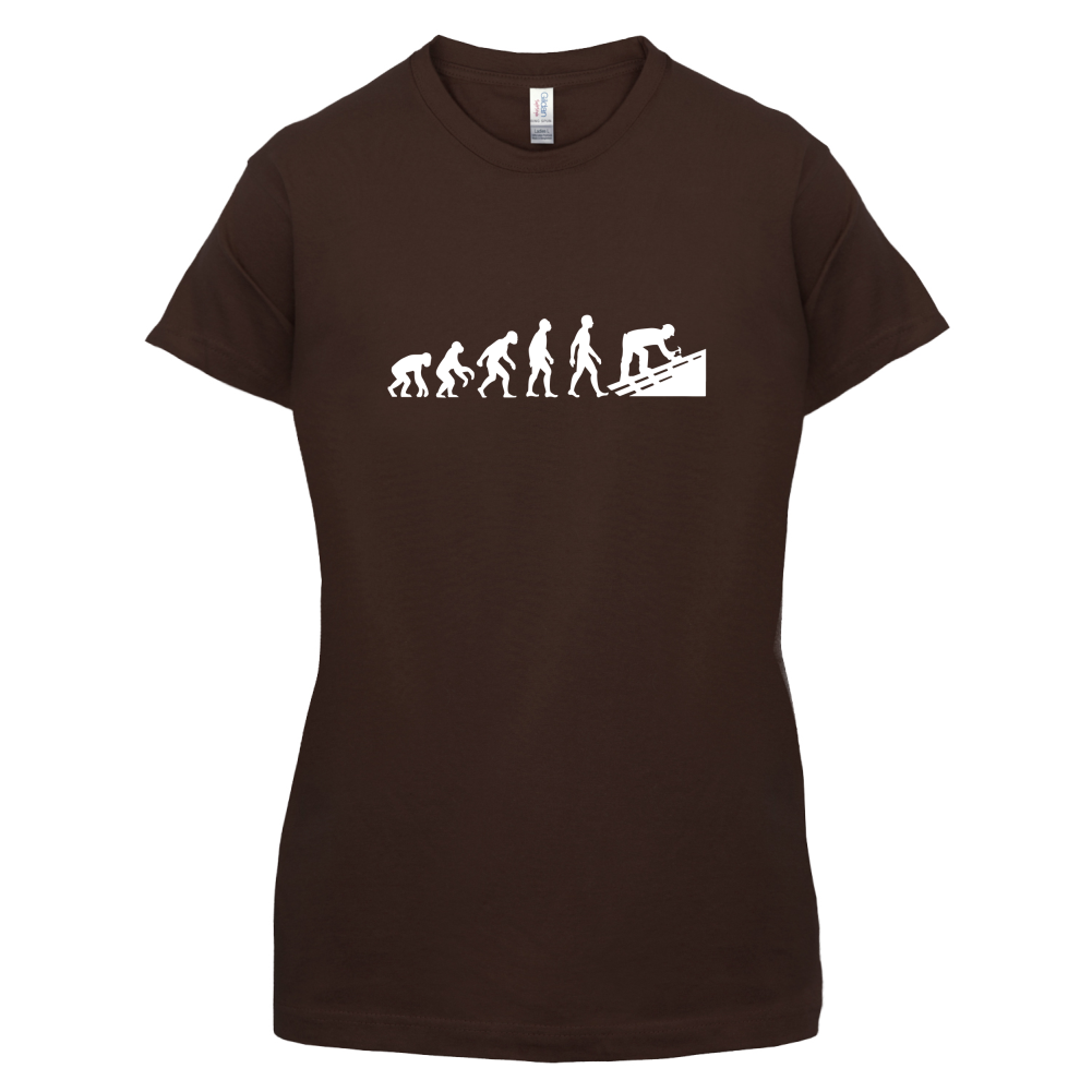 Evolution Of Man Roofer T Shirt