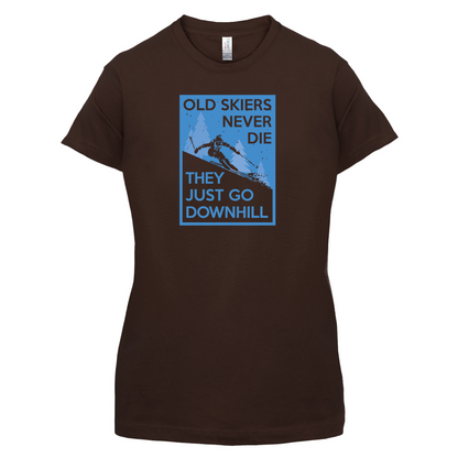 Skiers Go Downhill T Shirt