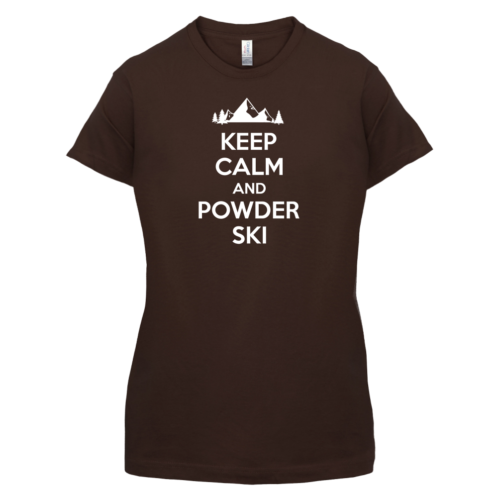 Keep Calm And Powder Ski T Shirt