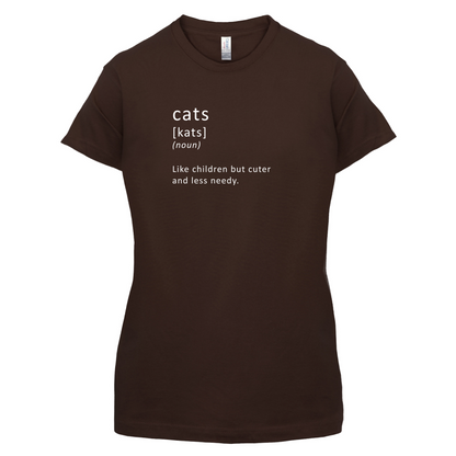 Funny Definition Cats (Like Children, Less Needy) T Shirt