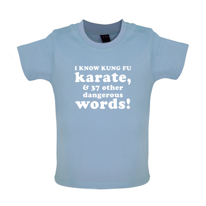 I Know Karate And 37 Other Dangerous Words Baby T Shirt