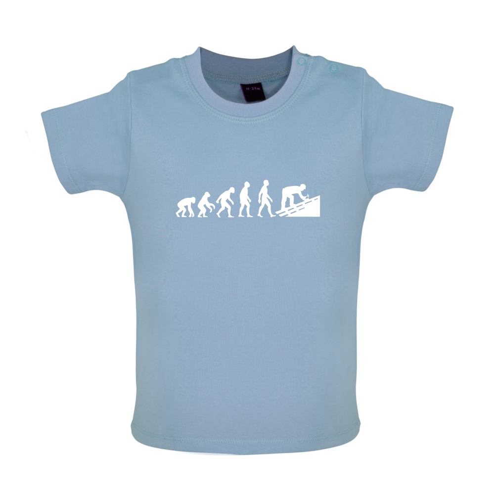 Evolution Of Man Roofer Baby T Shirt