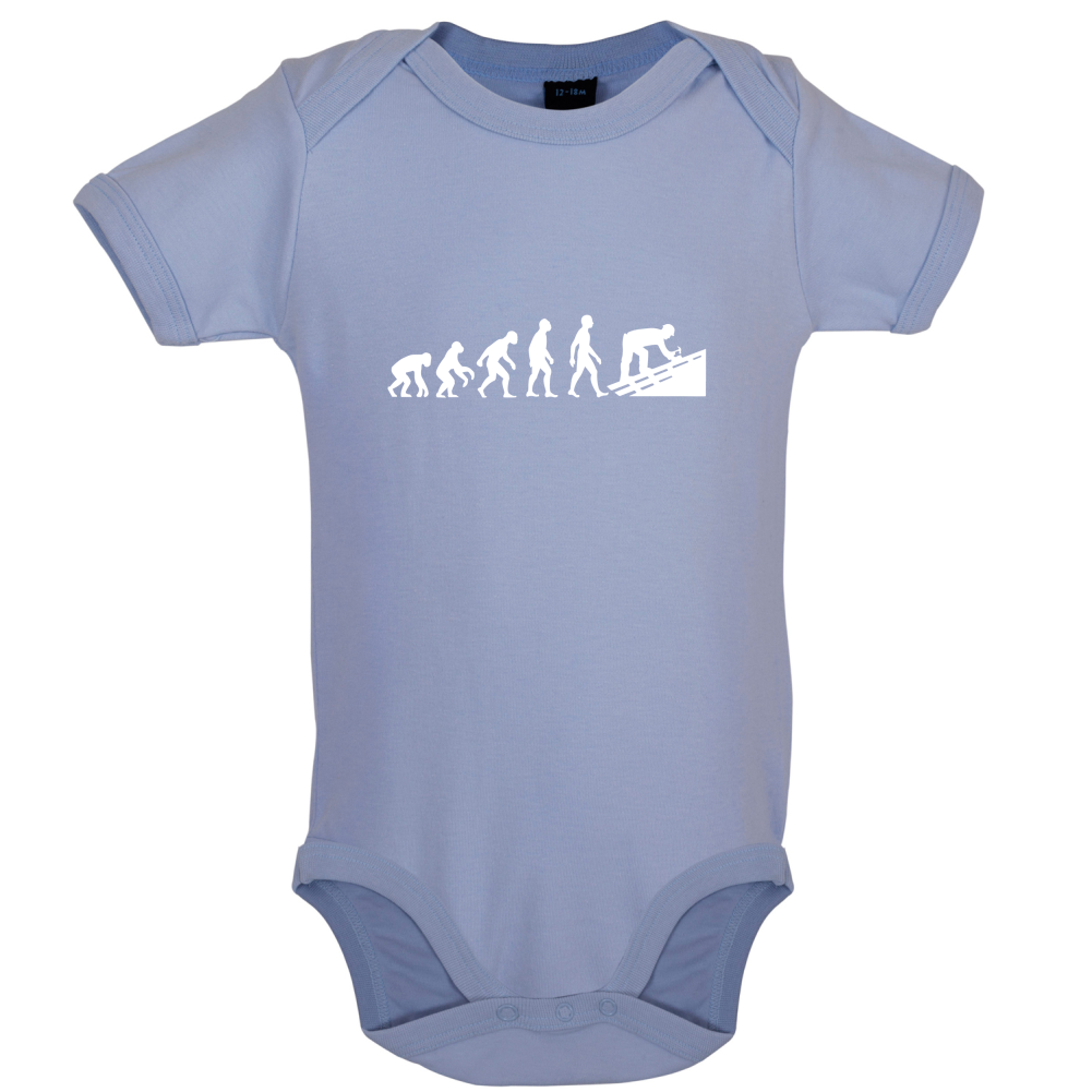 Evolution Of Man Roofer Baby T Shirt
