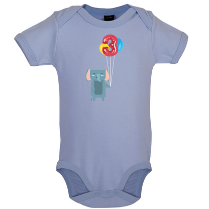 3rd Birthday Elephant Baby T Shirt