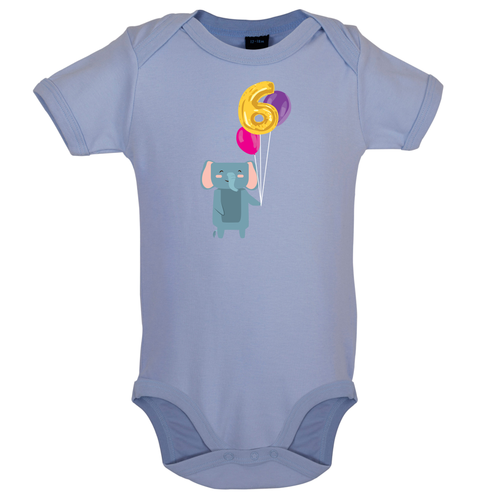 6th Birthday Elephant Baby T Shirt