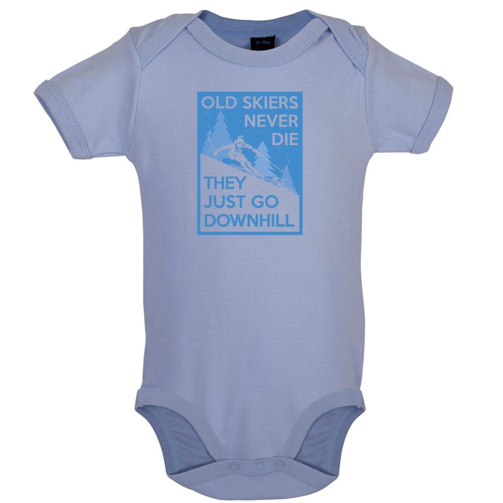 Skiers Go Downhill Baby T Shirt